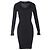 Abito Midi con Rouches in Lana Nera Joseph Nero