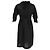 Prada Midi-Kleid mit Rüschenausschnitt aus schwarzer Viskose