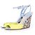 Wedge giallo neon Christian Dior con tacco a serpente.