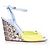 Wedge giallo neon Christian Dior con tacco a serpente. - vista 6