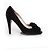 Prada Suede open toe pump with floral application Black - view 4