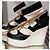 Stivaletti con zeppa Chanel nero bianco pelle 38 - vista 6