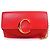 Chloé Borsa a spalla in pelle scamosciata con logo C di Chloe Rosso