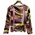 Autre Marque LEONARD FASHION Pullover Stretch CanCan Marrone Rosa Multicolore Giallo - vista 2