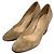 Autre Marque Sergio Rossi Wildleder Pumps mit dicker Sohle und mandelförmiger Spitze Beige