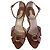 Sandali con zeppa in pelle Salvatore Ferragamo Marrone - vista 3