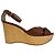 Sandali con zeppa in pelle Salvatore Ferragamo Marrone - vista 5