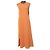 Autre Marque IHNN Baumwollstrick Maxikleid Orange