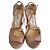 Sandali con zeppa in pelle Jimmy Choo Rosa Beige - vista 3
