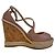 Sandali con zeppa in pelle Jimmy Choo Rosa Beige - vista 5