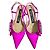 Autre Marque Zapatos de tacón bajo slingback con punta afilada y logo bijou Sergio Rossi Rosa - vista 3
