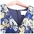 Autre Marque Chesty Blumen-Jacquard-Kleid Blau Gelb Marineblau - Ansicht 3