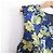 Autre Marque Chesty Blumen-Jacquard-Kleid Blau Gelb Marineblau - Ansicht 4