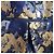Autre Marque Chesty Blumen-Jacquard-Kleid Blau Gelb Marineblau - Ansicht 5