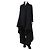 Norma Kamali Abrigo negro drapeado - talla S