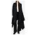 Norma Kamali Abrigo negro drapeado - talla S - vista 3