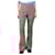 Autre Marque Green and pink tweed kick flare trousers - size UK 12 Wool  ref.2610693