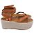 Sandali con zeppa espadrille e cinturino alla caviglia in pelle marrone Isabel Marant