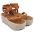 Sandali con zeppa espadrille e cinturino alla caviglia in pelle marrone Isabel Marant - vista 3