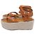Sandali con zeppa espadrille e cinturino alla caviglia in pelle marrone Isabel Marant - vista 4
