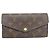 Slender Louis Vuitton Monogram Long Wallet Brown