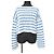 Autre Marque Sauberer und ordentlicher Häkelpullover Weiß Blau