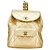 Mochila Matelassé Coco Mark da Chanel em Couro de Cordeiro Dourado