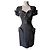 Vestido preto Thierry Mugler de poliéster e ráfia