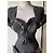 Vestido preto Thierry Mugler de poliéster e ráfia - vista 2