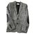 Saint Laurent Wolljacke mit Lederbesatz Schwarz Weiß