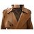 NUEVO RARO TRENCH LARGO SAINT LAURENT 740485 36 S ABRIGO DE CUERO CAMEL Camello - vista 2