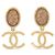 NUOVE ORECCHINI CHANEL LOGO CC PENDETE PIETRE DORATE D'oro