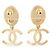 NUOVE ORECCHINI CHANEL LOGO CC PENDETE PIETRE DORATE D'oro - vista 2