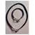 Set collana e bracciale Hermès Jumbo pelle intrecciata nera e metallo argentato Argento  - vista 3