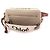 Borsa Pouch Chloé WOODY in Lino e Pelle Marrone Beige