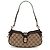 Borsa a spalla Gucci Mini GG Supreme Moon Side Web marrone Beige
