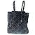 Borsa a mano Chanel in velluto e cotone nero Argento