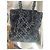 Borsa a mano Chanel in velluto e cotone nero Argento - vista 4