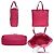 Borsa tote Prada rosa in nylon e pelle Saffiano B4605C - vista 3
