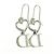Orecchini in cristallo argento con logo a forma di cuore Christian Dior - vista 4