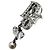 Orecchini in perle argentate con logo Christian Dior in cristalli strass - vista 4