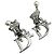 Orecchini in perle argentate con logo Christian Dior in cristalli strass - vista 5