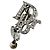 Orecchini in perle argentate con logo Christian Dior in cristalli strass - vista 7