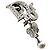 Orecchini in perle argentate con logo Christian Dior in cristalli strass - vista 8