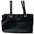 Borsa a spalla in pelle di vitello nera con logo in nylon Prada Nero