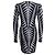 Vestido Balmain de stretch con estampado gráfico Negro - vista 2