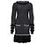 Chanel Cashmere Pelzfransen Kleid Schwarz