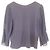 Autre Marque Pullover con maniche in chiffon liscio a torsione alta Kumikyoku Blu Blu navy - vista 2