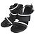 Autre Marque MAX&Co. Leder Chunky Heel Riemchensandalen Schwarz