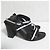 Autre Marque MAX&Co. Leder Chunky Heel Riemchensandalen Schwarz - Ansicht 2